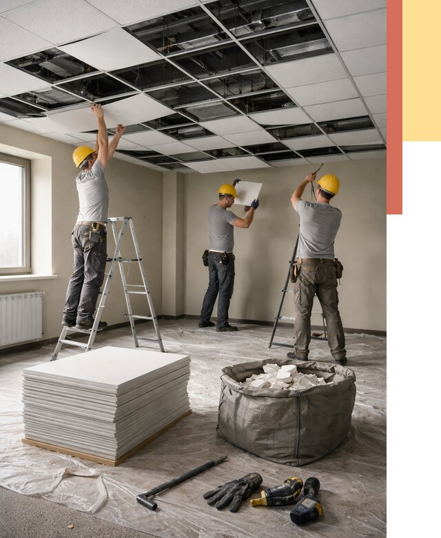 Демонтаж потолка Армстронг в Саранске от 4741 руб. быстро и недорого | ОТДЕЛОЧНИК-Срн