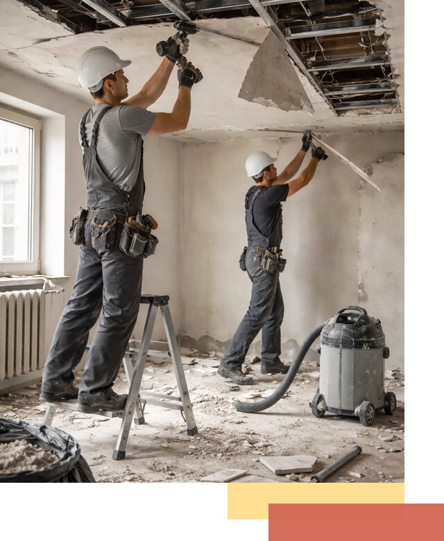 Демонтаж гипсокартонного потолка в Саранске быстро и аккуратно