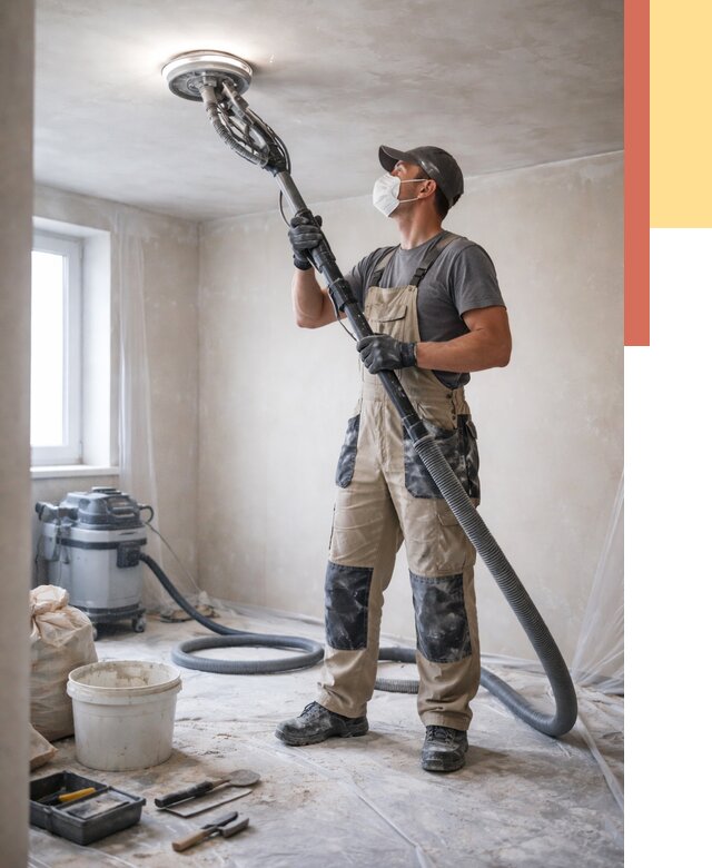 Шлифовка потолка в Саранске от 3688 руб. — услуги шлифования потолка | ОТДЕЛОЧНИК-Срн