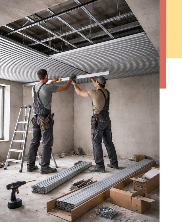 Монтаж реечного потолка в Саранске от 4741 руб. под ключ | ОТДЕЛОЧНИК-Срн