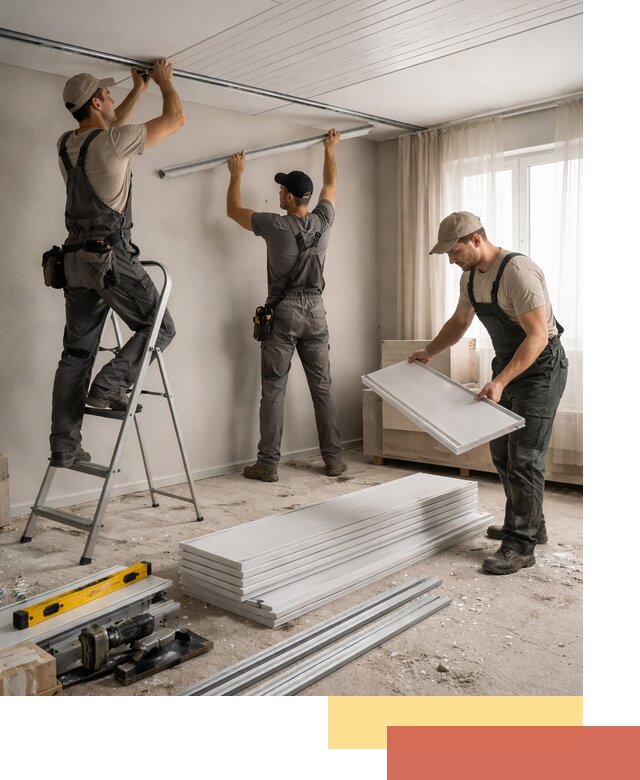 Монтаж потолка из ПВХ панелей в Саранске оперативно и качественно