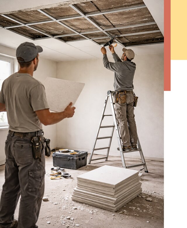 Замена плит подвесного потолка в Саранске от 1844 руб. быстро и недорого | ОТДЕЛОЧНИК-Срн