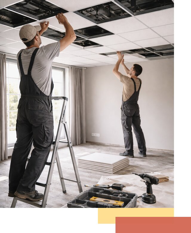 Замена плит подвесного потолка в Саранске быстро и качественно