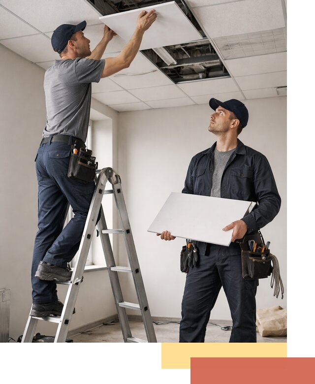 Обслуживание подвесного потолка в Саранске — ремонт и чистка