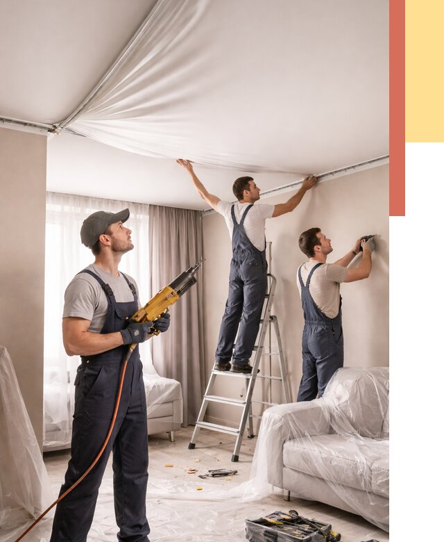 Установка натяжного потолка в Саранске от 4741 руб. | Быстро и недорого — ОТДЕЛОЧНИК-Срн