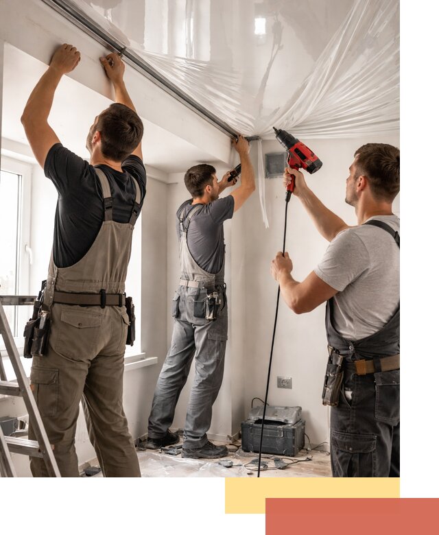 Монтаж глянцевого натяжного потолка в Саранске быстро и качественно