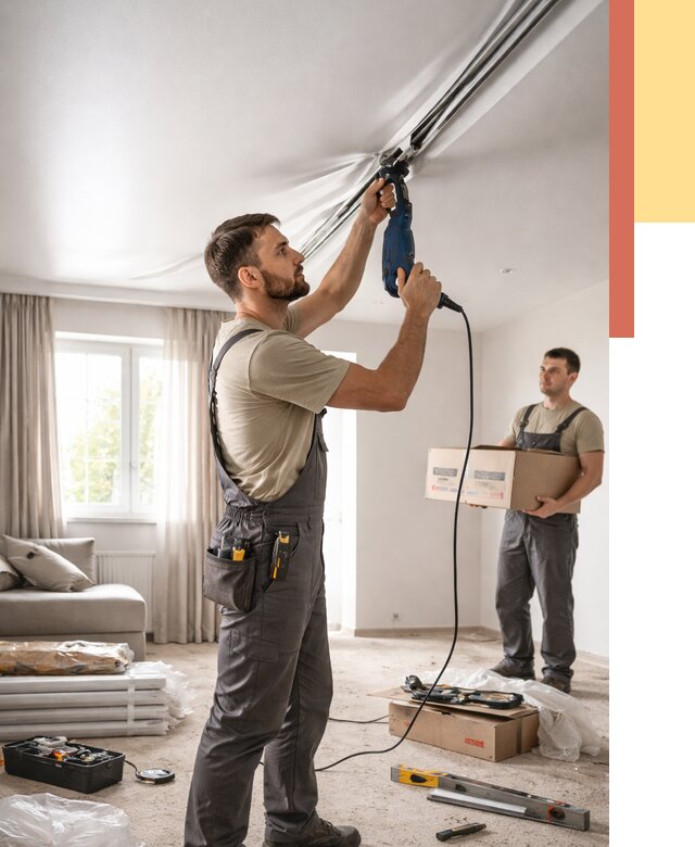 Монтаж сатинового натяжного потолка в Саранске от 3688 руб. | Быстро, недорого — ОТДЕЛОЧНИК-Срн