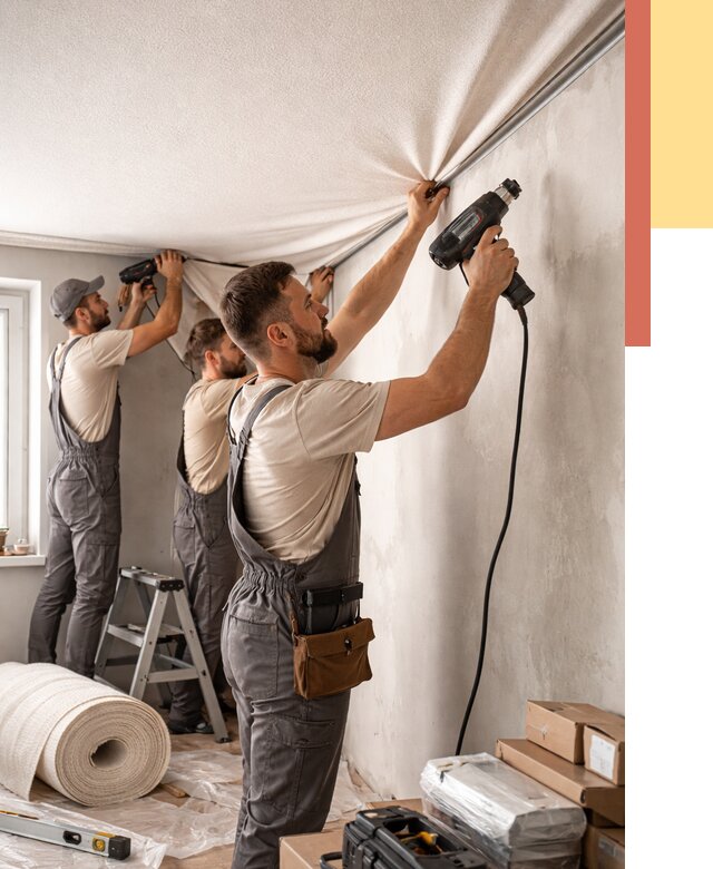 Монтаж фактурного натяжного потолка в Саранске от 790 руб. — ОТДЕЛОЧНИК-Срн