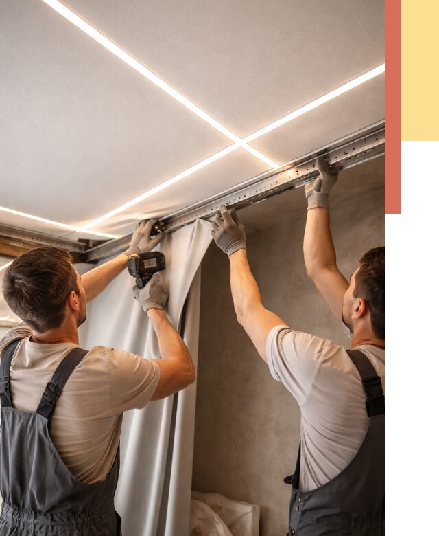 Монтаж натяжного потолка со световыми линиями в Саранске от 1264 руб. | ОТДЕЛОЧНИК-Срн