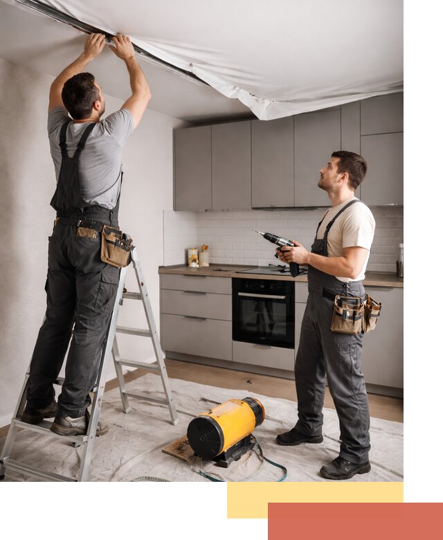 Монтаж натяжного потолка на кухне в Саранске