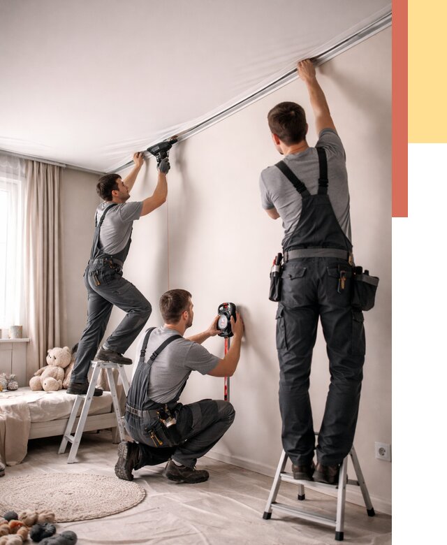 Монтаж натяжного потолка в детской в Саранске от 3688 руб. — быстро и недорого | ОТДЕЛОЧНИК-Срн