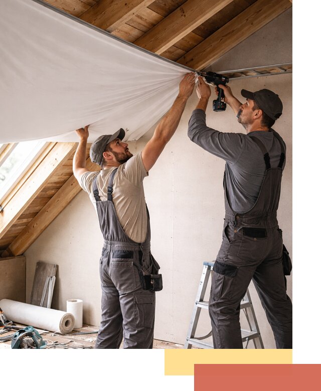 Монтаж натяжного потолка в мансарде в Саранске