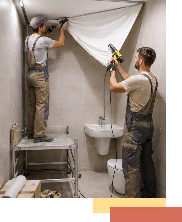 Монтаж натяжного потолка в санузле в Саранске