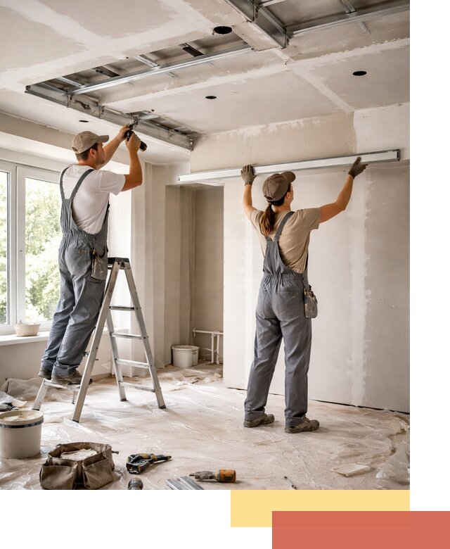 Монтаж многоуровневого потолка из гипсокартона в Саранске