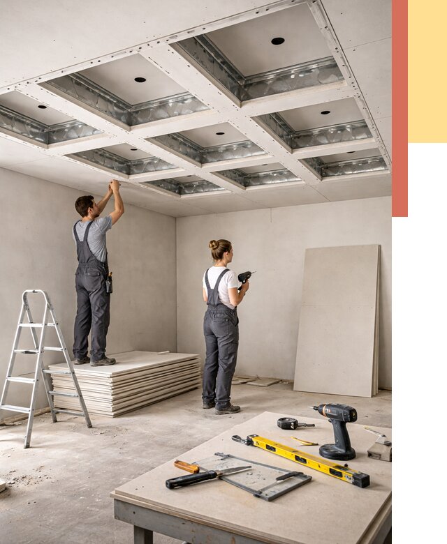 Кессонный потолок из гипсокартона в Саранске от 1949 руб. — монтаж и под ключ | ОТДЕЛОЧНИК-Срн