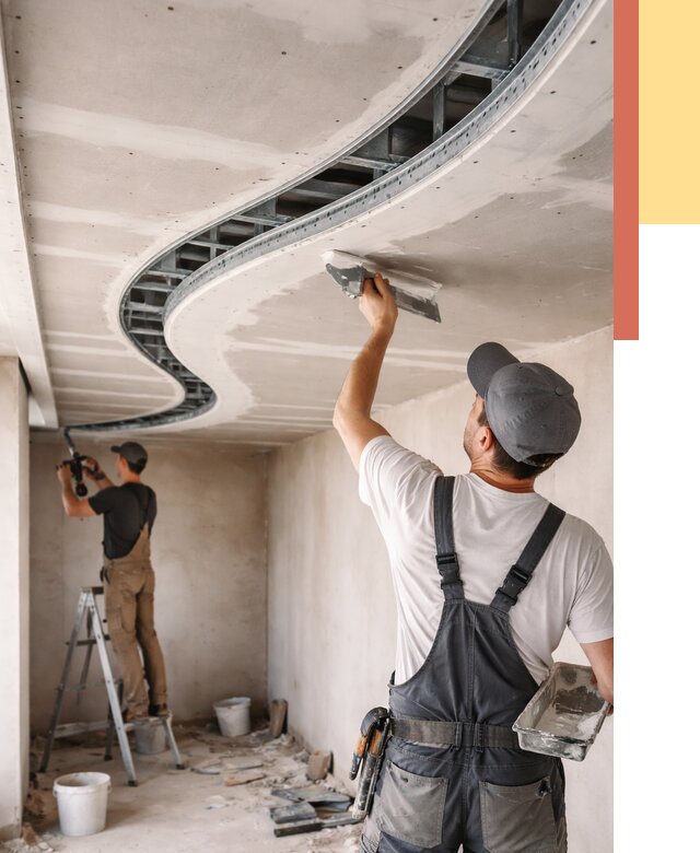 Криволинейный потолок из гипсокартона в Саранске от 2213 руб./м2 | ОТДЕЛОЧНИК-Срн