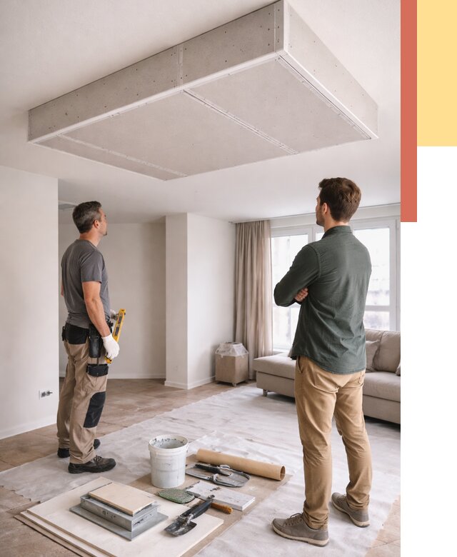 Короб на потолке из гипсокартона в Саранске от 2318 руб. — монтаж и услуги под ключ | ОТДЕЛОЧНИК-Срн