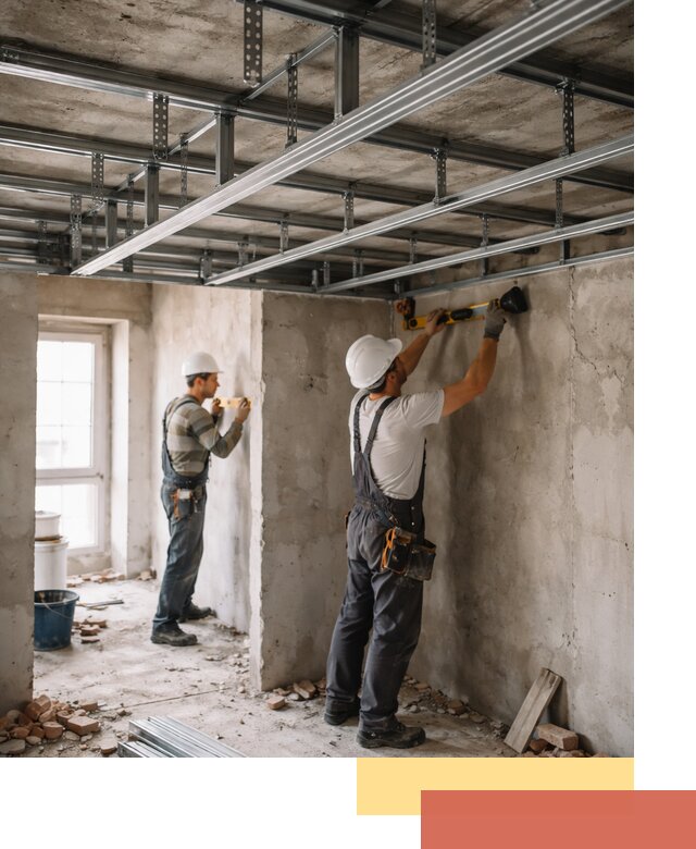 Монтаж каркаса потолка из профильного профиля в Саранске