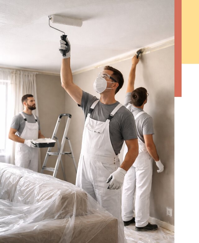 Покраска потолка водоэмельсионной краской в Саранске от 2318 руб/м² — услуги под ключ | ОТДЕЛОЧНИК-Срн