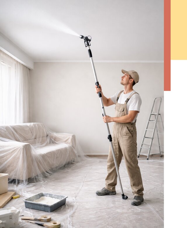 Покраска потолка краскопультом в Саранске от 4741 руб. быстро и недорого | ОТДЕЛОЧНИК-Срн