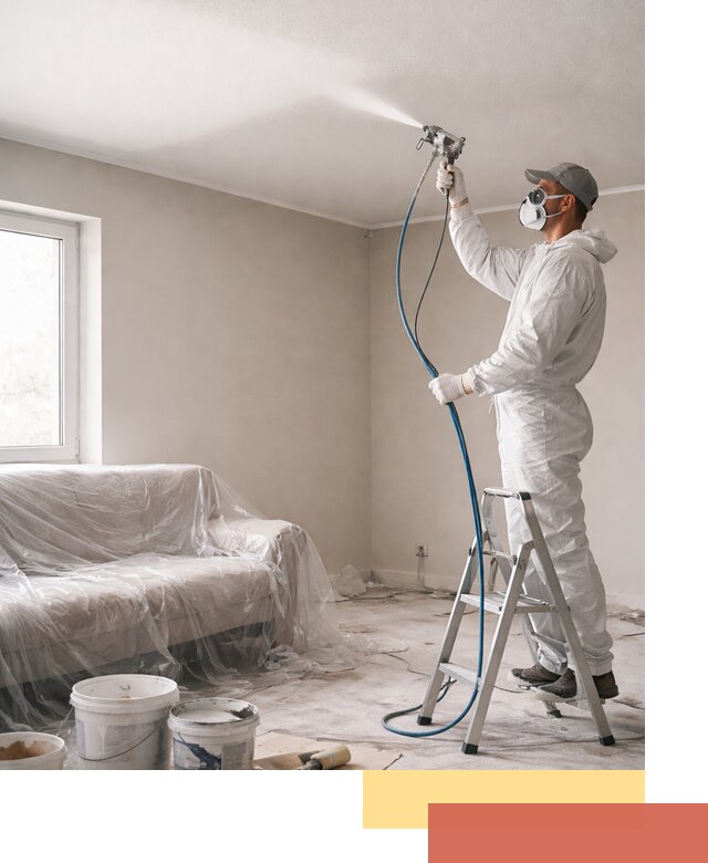 Покраска потолка краскопультом в Саранске быстро и качественно