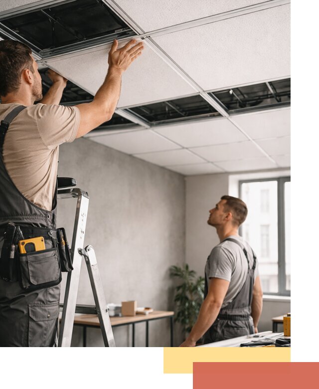 Монтаж потолочной плитки в Саранске качественно и в срок