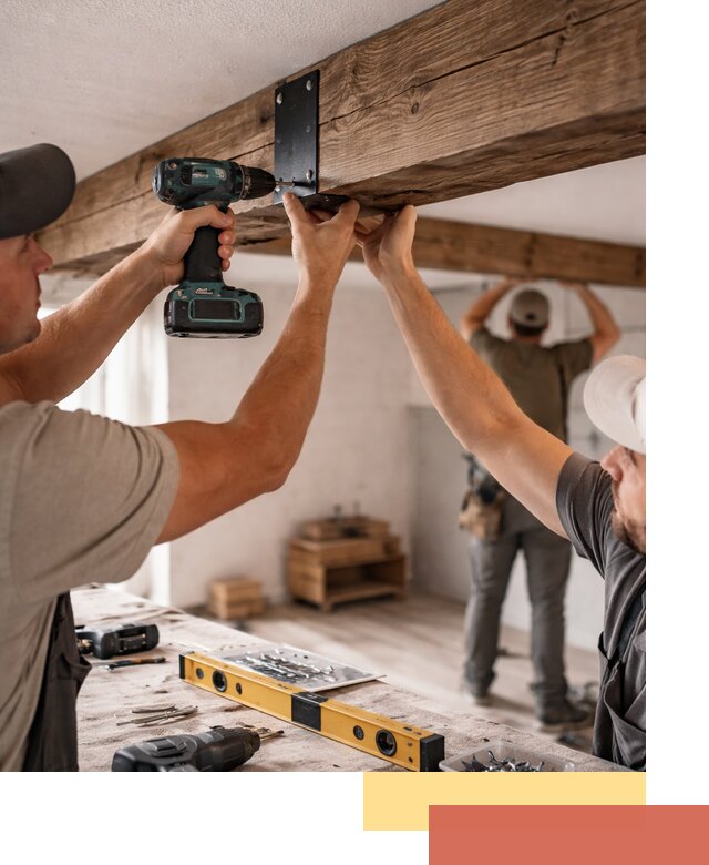 Монтаж декоративных потолочных балок в Саранске