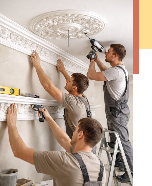 Монтаж лепнины на потолок в Саранске от 3372 руб. быстро и недорого | ОТДЕЛОЧНИК-Срн